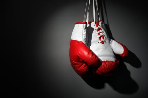 self-defense, hanging pair of boxing gloves